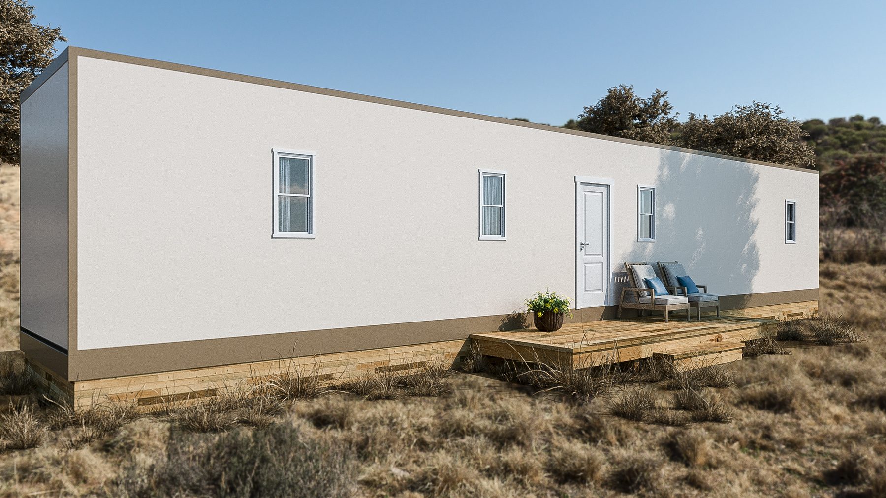 Exterior, installed on a foundation, second view